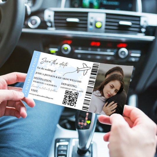 Boarding Pass Minimalistisch Save the Date Ticket