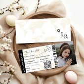 Boarding Pass Minimalistisch Save the Date Ticket