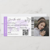 Boarding Pass Minimalistisch Save the Date Ticket (Vorderseite)