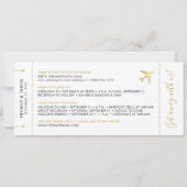 Boarding-Pass mit QR-Code-Hochzeit in Urlaubsort Einladung (Rückseite)