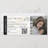 Boarding Pass Modernes Save the Date Ticket (Vorderseite)