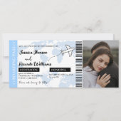 Boarding Pass Monogramm Hochzeitsticket Save The Date (Vorderseite)