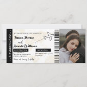 Boarding Pass Monogramm Hochzeitsticket Save The Date (Vorderseite)