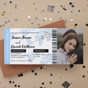 Boarding Pass Monogramm Hochzeitsticket Save The Date