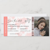Boarding Pass Monogramm Save the Date Ticket (Vorderseite)