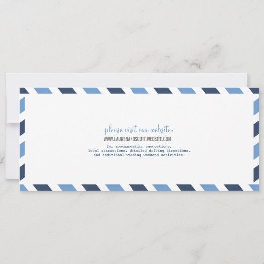 Boarding Pass Nautical Airmail Ticket Einladung (Rückseite)