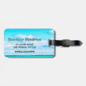 Boarding Pass Ocean Sky Scene Blue Gepäckanhänger (Rückseite horizontal)