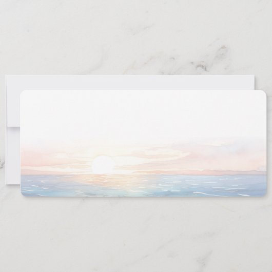 Boarding Pass Ocean Sunset Hochzeit in Urlaubsort Einladung (Rückseite)