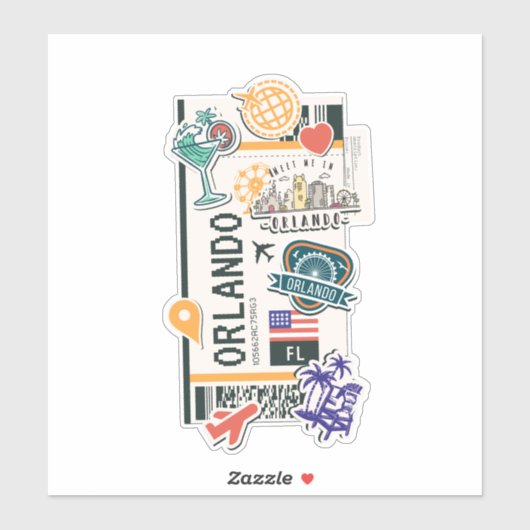 BOARDING PASS ORLANDO FLORIDA VEREINIGTE STAATEN AUFKLEBER (Blatt)