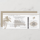 Boarding Pass Palm Trees Einladung (Vorne/Hinten)