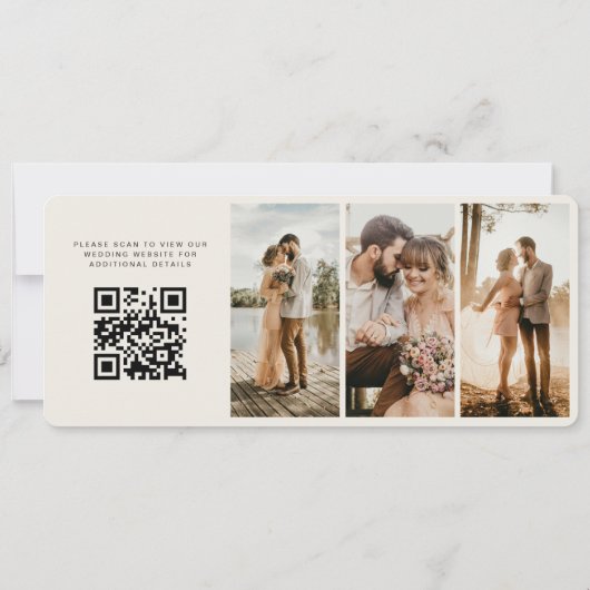 Boarding Pass Plane QR Code Save the Date (Rückseite)