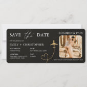 Boarding Pass Plane Ticket Save The Date (Vorderseite)