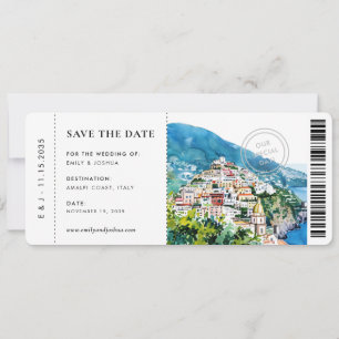 Boarding Pass Positano Amalfi Hochzeit Save The Date