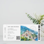 Boarding Pass Positano Amalfi Küste Geburtstag Einladung (Stehend Vorderseite)