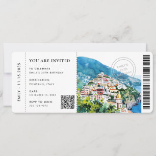 Boarding Pass Positano Amalfi Küste Geburtstag Einladung