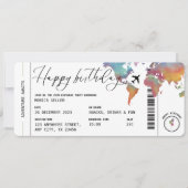 Boarding Pass Reisen Adult Geburtstagsparty Einladung (Vorderseite)