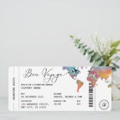 Boarding Pass Reisen Bon Voyage Rente Party Einladung (Stehend Vorderseite)