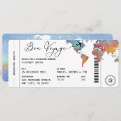 Boarding Pass Reisen Bon Voyage Rente Party Einladung (Vorne/Hinten)