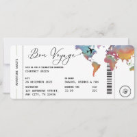 Boarding Pass Reisen Bon Voyage Rente Party