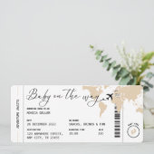 Boarding Pass Reisen Geschlecht Neutral Baby Dusch Einladung (Stehend Vorderseite)