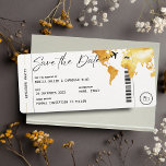 Boarding Pass Reisen Save the Date Hochzeitseinlad Einladung<br><div class="desc">Diese Hochzeit speichern Sie das Datum Einladung sieht wie ein Boarding Pass,  mit Ihrer "Flug"-Informationen,  die es eine einzigartige und moderne Einladung,  die sicher eine Reaktion erhalten wird. Passen Sie den Text an und genießen Sie Ihre Hochzeit zum Thema Reisen. Das ist perfekt für die Hochzeit in Urlaubsort.</div>