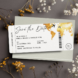 Boarding Pass Reisen Save the Date Hochzeitseinlad Einladung