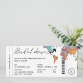 Boarding Pass Reisen Themenwohnung Brautparty Einladung (Stehend Vorderseite)