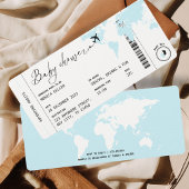 Boarding Pass Reisethema Boy Baby Dusche blau Einladung