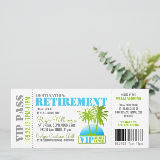 Boarding Pass Retirement Party Einladung (Stehend Vorderseite)
