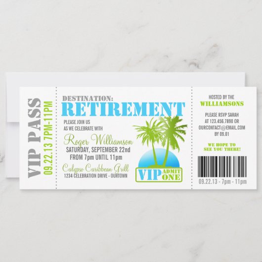 Boarding Pass Retirement Party Einladung (Vorderseite)