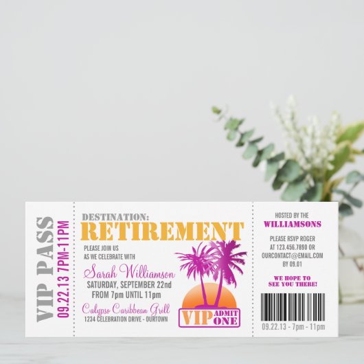 Boarding Pass Retirement Party Einladung (Stehend Vorderseite)