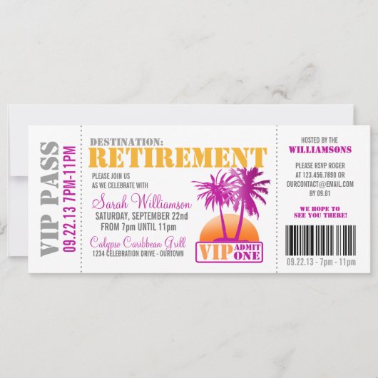 Boarding Pass Retirement Party Einladung (Vorderseite)