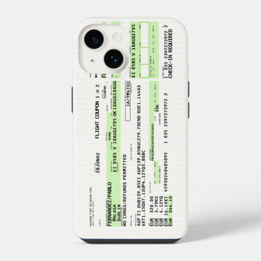 Boarding Pass - Retro iPhone Hülle (Rückseite)