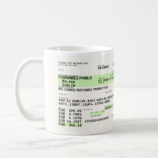 Boarding Pass - Retro Kaffeetasse (Links)