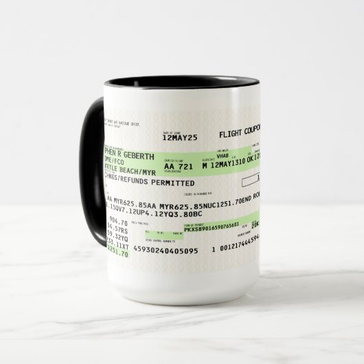 Boarding Pass (Retro) SRG Tasse (Vorderseite Links)