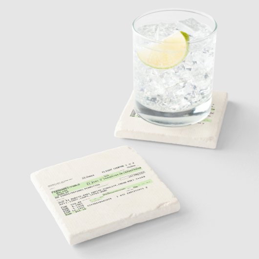 Boarding Pass - Retro Steinuntersetzer (Seitenansicht)