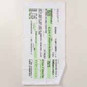 Boarding Pass - Retro Strandtuch (Vorderseite)