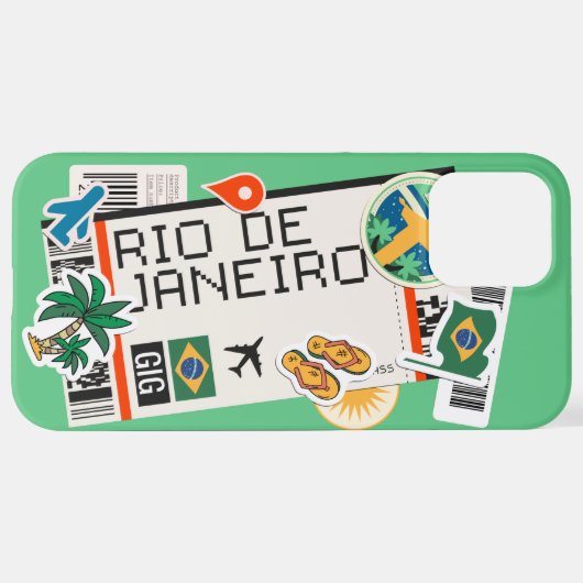 Boarding PASS RIO DE JANEIRO BRAZIL iPhone FALL Hülle (Hinten horizontal)