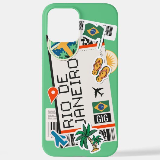 Boarding PASS RIO DE JANEIRO BRAZIL iPhone FALL iPhone Hülle (Rückseite)