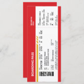 Boarding Pass - Rot (Vorne/Hinten)