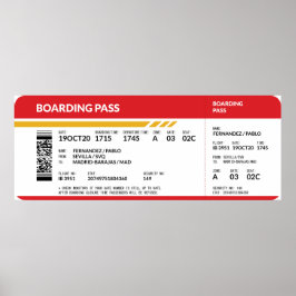 Boarding Pass - Rot Poster