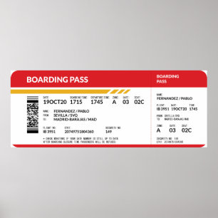 Boarding Pass - Rot Poster