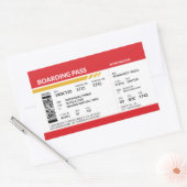 Boarding Pass - Rot Rechteckiger Aufkleber (Umschlag)
