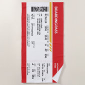 Boarding Pass - Rot Strandtuch (Vorderseite)