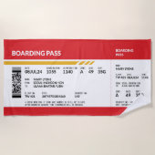 Boarding Pass - Rot Strandtuch (Vorderseite)