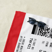 Boarding Pass - Rot Strandtuch (Beispiel)
