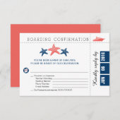 Boarding Pass RSVP Card mit Starfish (Vorne/Hinten)