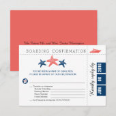 Boarding Pass RSVP Card mit Starfish Karte (Vorne/Hinten)