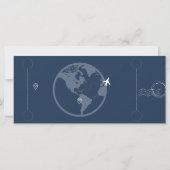 Boarding Pass RSVP Card - Navy & Gold (Rückseite)