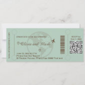 Boarding Pass RSVP Card - Sage & Beige Einladung (Vorderseite)